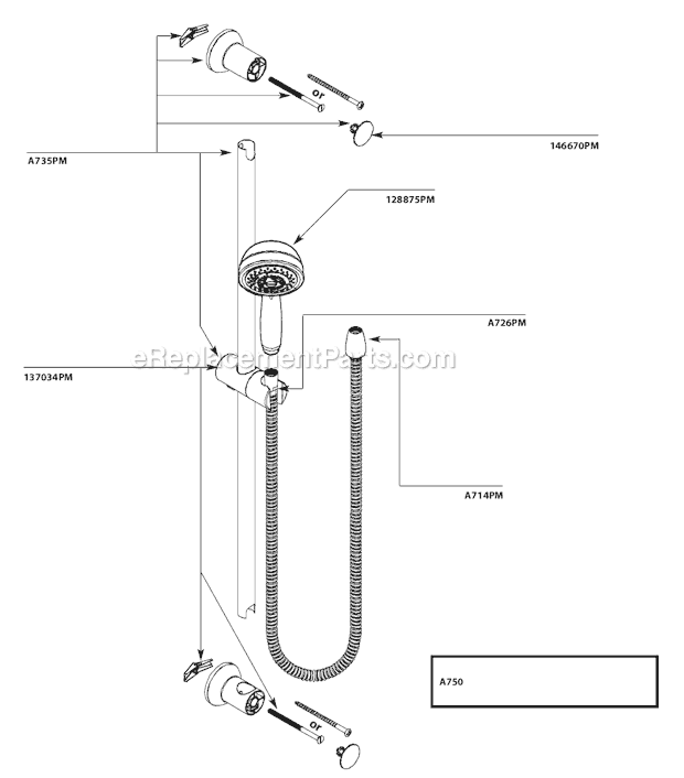 Moen 3867PM Shower Faucet Page A Diagram