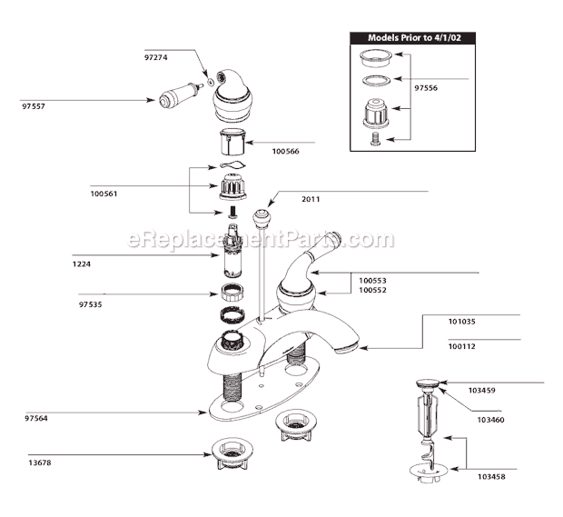 Moen 4551 Parts List And Diagram Ereplacementparts Com