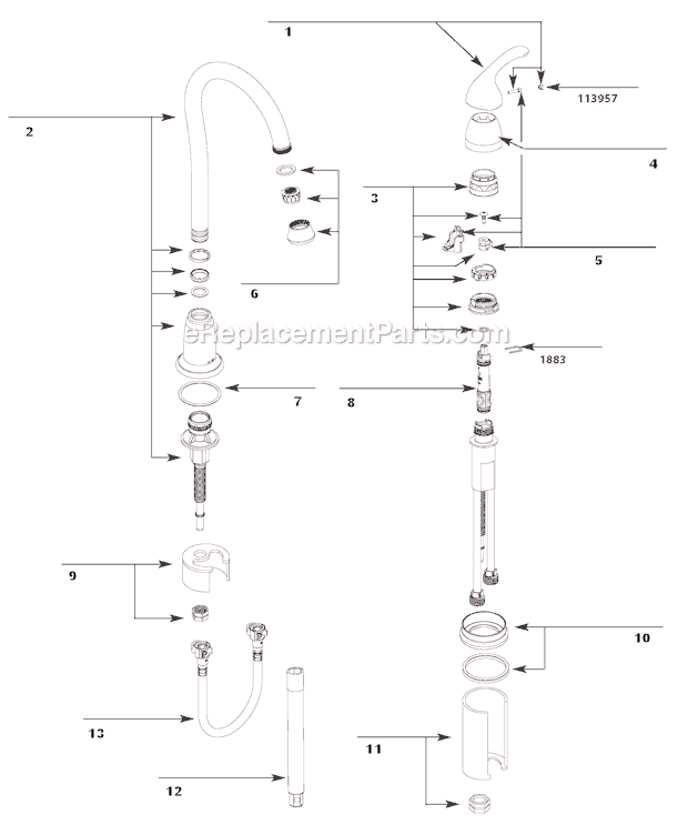 Moen 4905CSL (Before 9-10) Bar Faucet Page A Diagram
