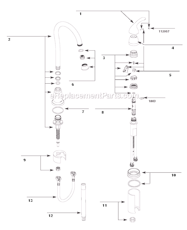 Moen 4905 (Before 9-10) Bar Faucet Page A Diagram