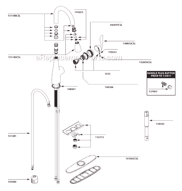 Moen 5995CSL Bar Faucet Page A Diagram