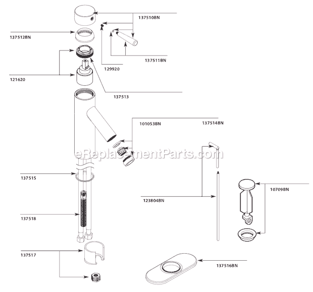 Moen 6100BN (2-10 - 10-10) Bathroom Faucet Page A Diagram