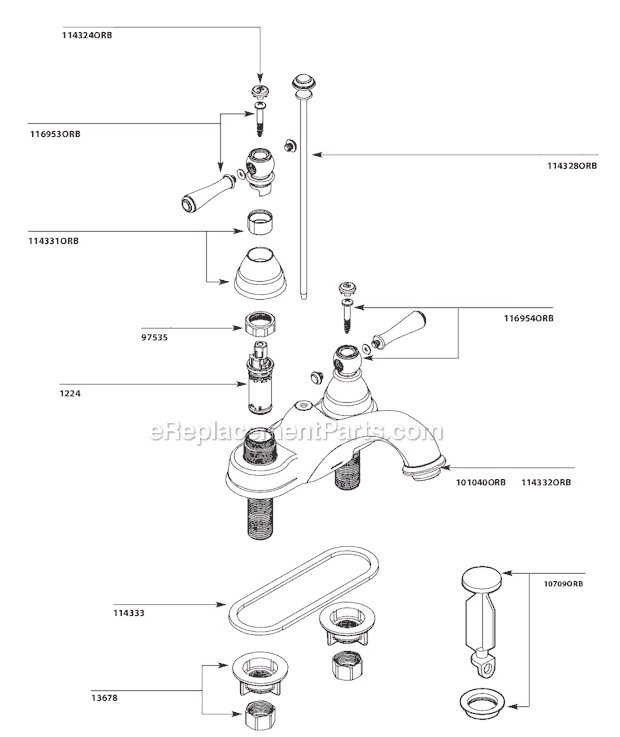 Moen 6101ORB Bathroom Faucet Page A Diagram