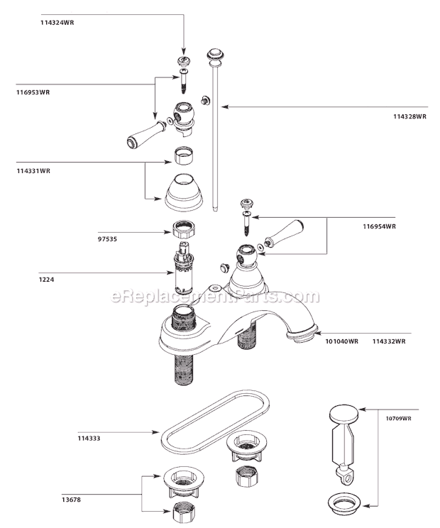 Moen 6101WR Bathroom Faucet Page A Diagram