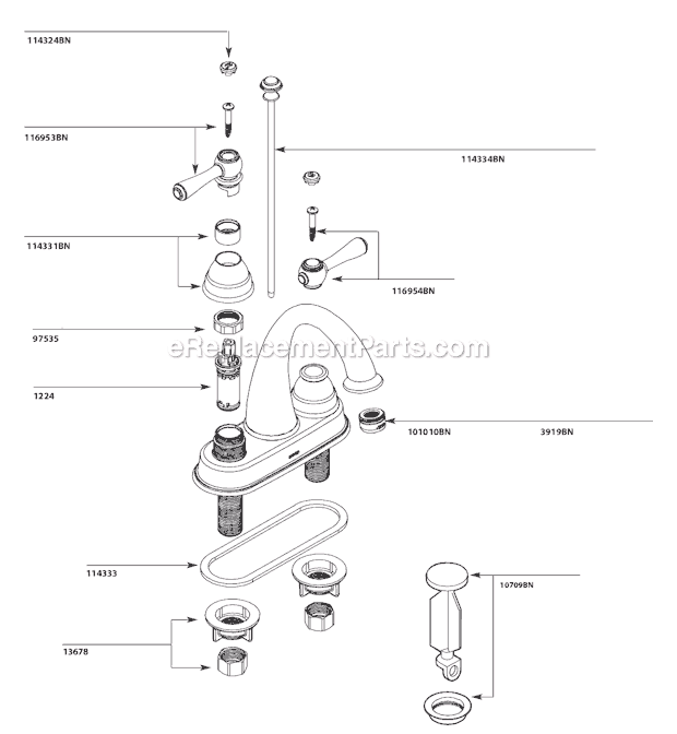 Moen 6121BN Bathroom Faucet Page A Diagram