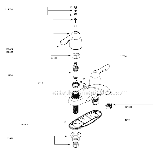 Moen 64922 Bathroom Faucet Page A Diagram