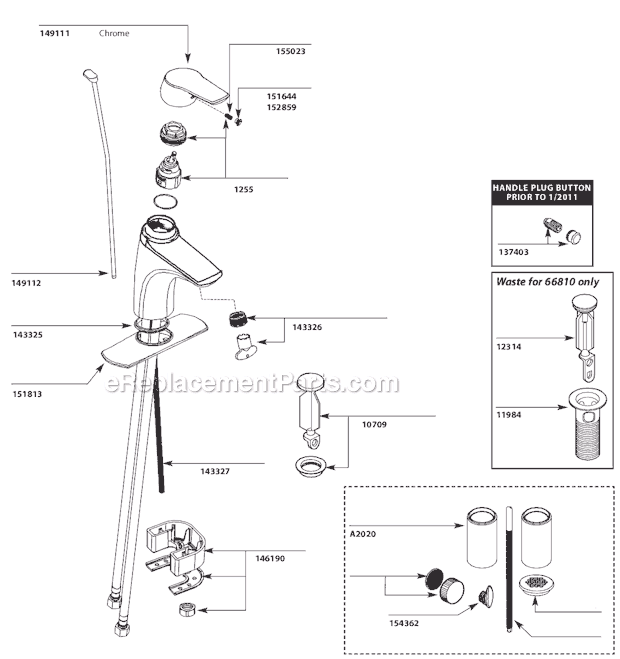Moen 66810 Bathroom Faucet Page A Diagram