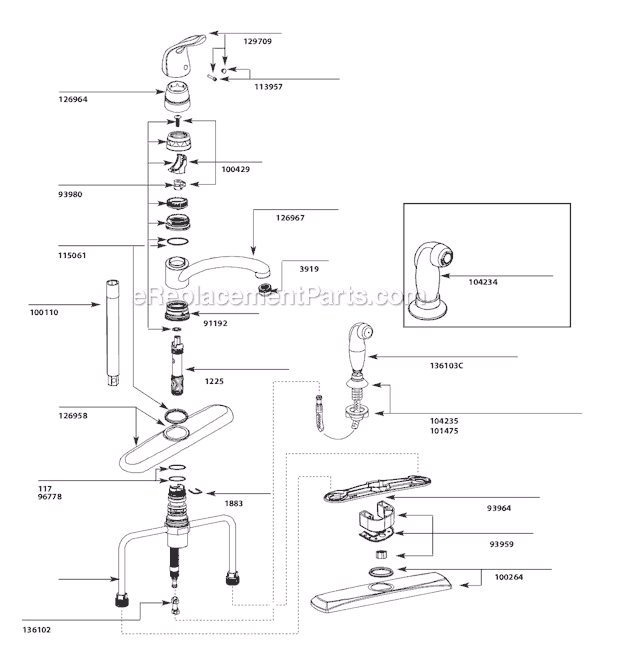 Moen 7445 Kitchen Sink Faucet