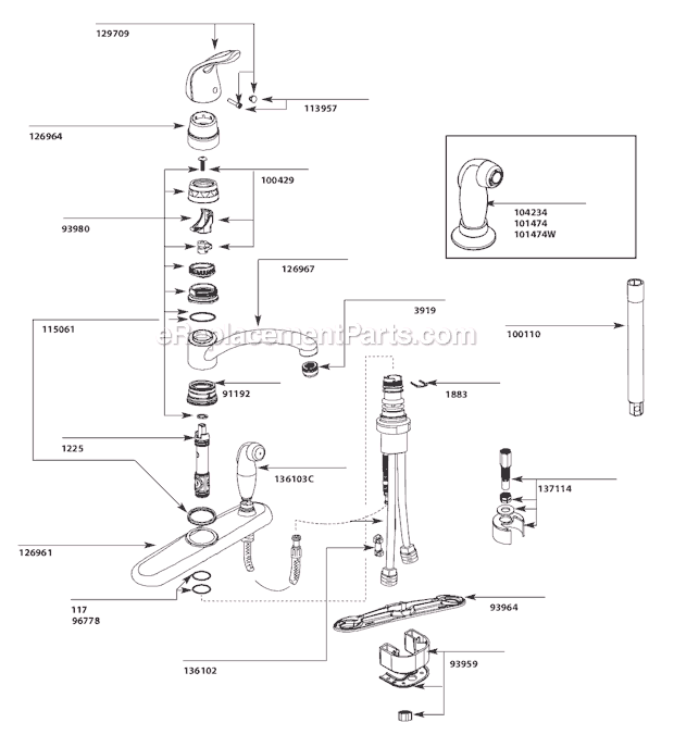 Moen 7454 Kitchen Sink Faucet