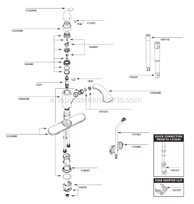 Moen 7545W Kitchen Sink Faucet Page A Diagram