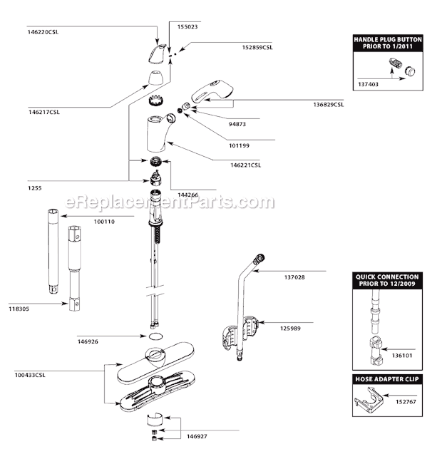 Moen 7560CSL (After 1-11) Kitchen Sink Faucet Page A Diagram