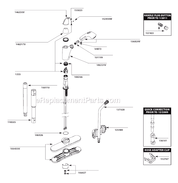 Moen 7560V (After 1-11) Kitchen Sink Faucet Page A Diagram