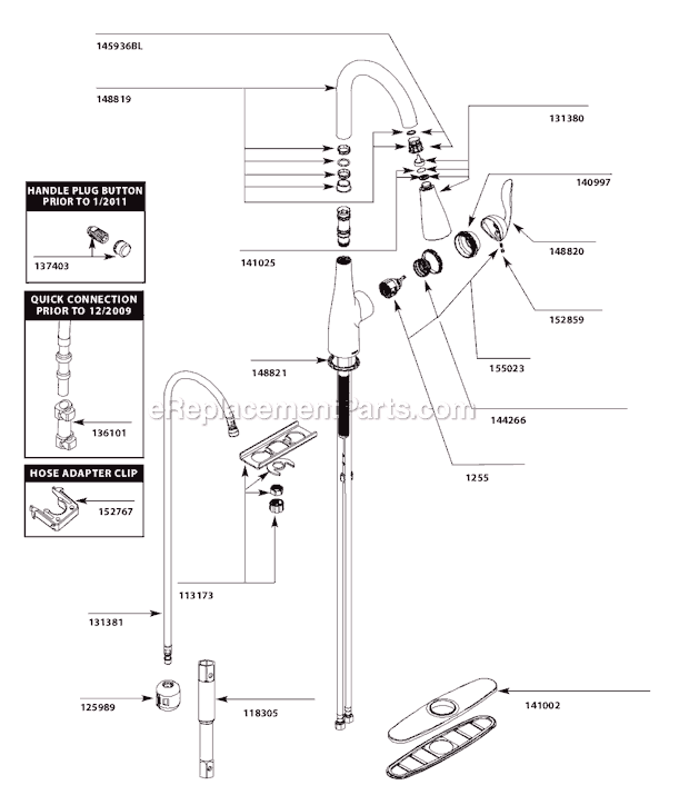 Moen 7594C Kitchen Sink Faucet Page A Diagram