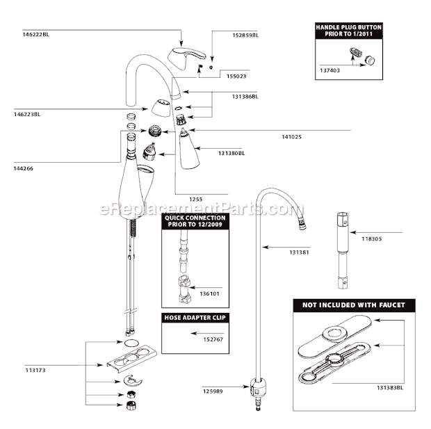 Moen 7599BL (After 10-10) Kitchen Sink Faucet Page A Diagram