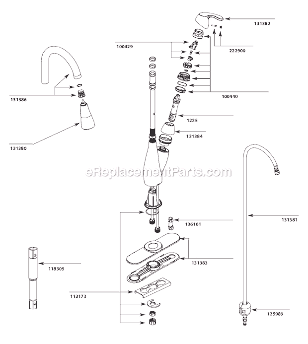Moen 7599C (4-09 to 10-10) Kitchen Sink Faucet Page A Diagram