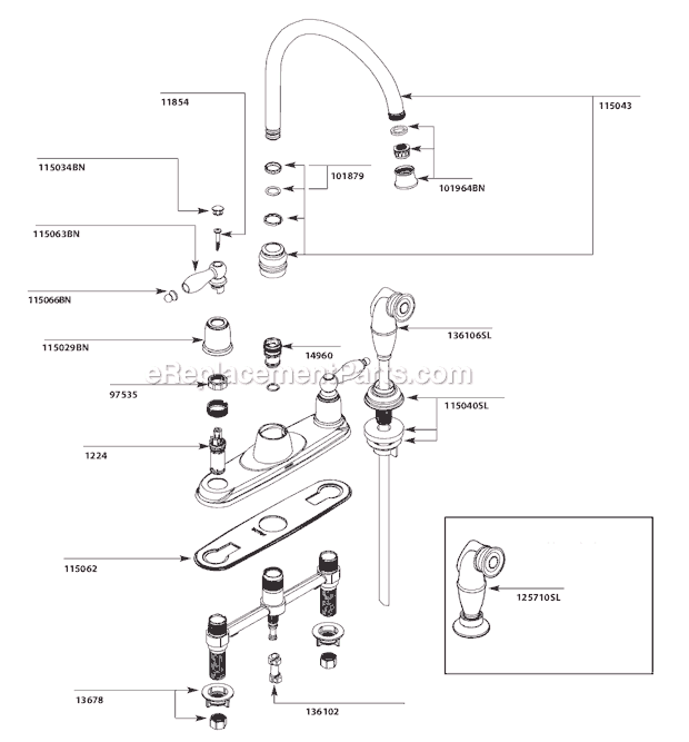 Moen 7905SL Kitchen Sink Faucet Page A Diagram