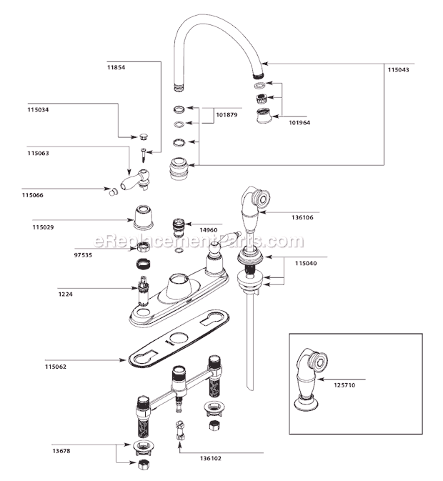 Moen 7905 Kitchen Sink Faucet Page A Diagram