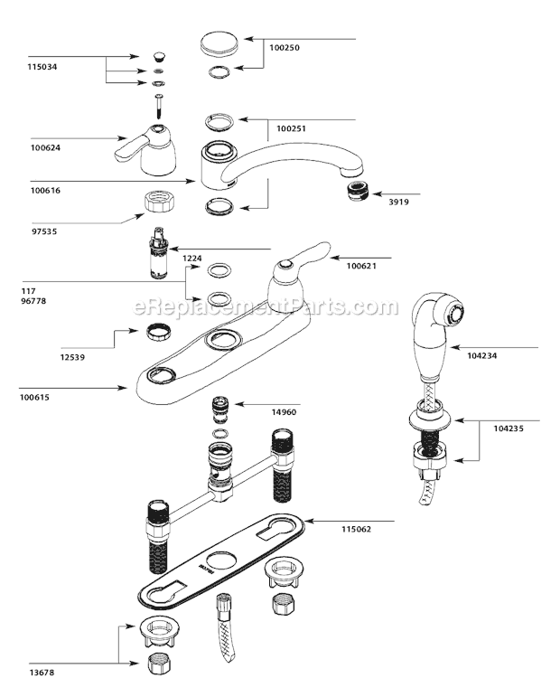 Moen 7907 Kitchen Sink Faucet Page A Diagram