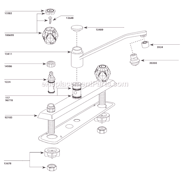 Moen 7910 (6-10 to 5-11) Kitchen Sink Faucet Page A Diagram