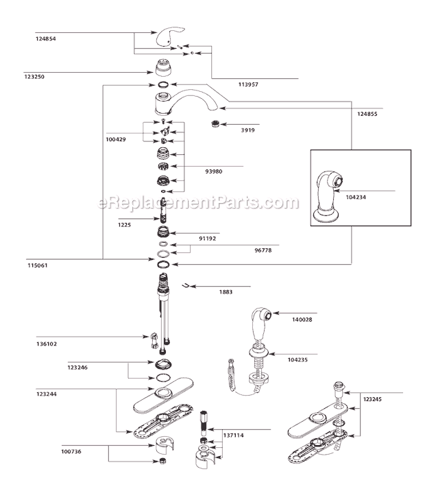Moen 87484 Kitchen Sink Faucet Page A Diagram