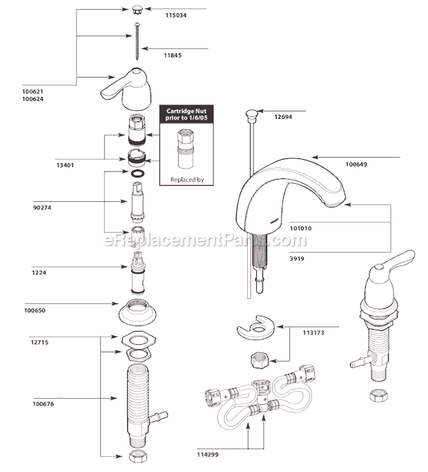 Moen 8922 (After 4-11) Bathroom Faucet Page A Diagram