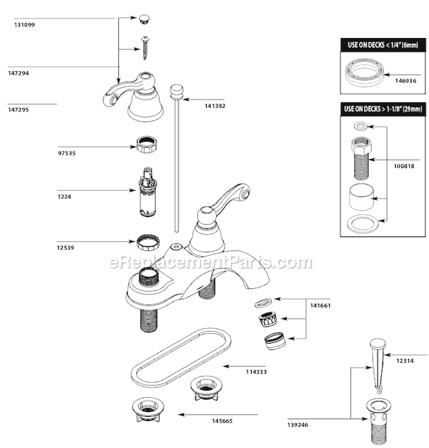 Moen CA84002 Bathroom Faucet Page A Diagram