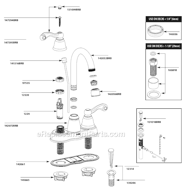 Moen CA84003BRB Bathroom Faucet Page A Diagram