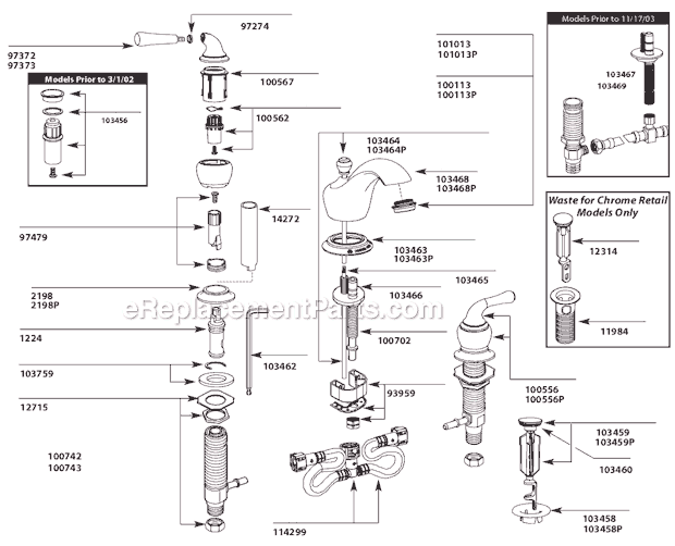 Moen Ca87559srs Parts List And Diagram Ereplacementpartscom