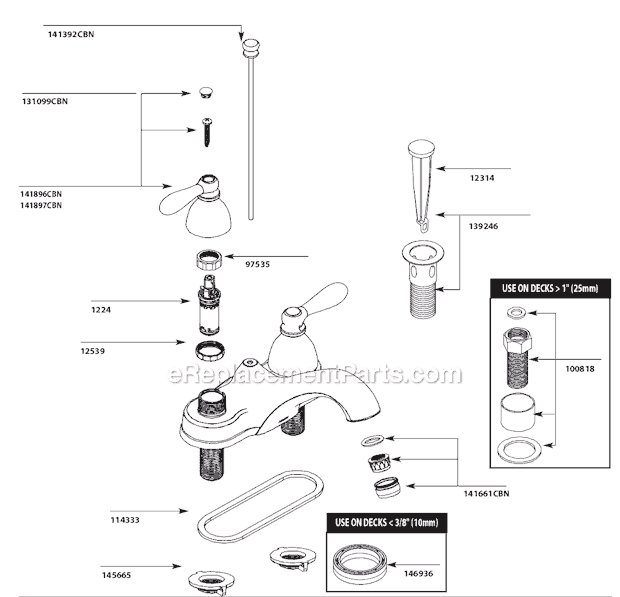 Moen CA84666CBN Bathroom Faucet Page A Diagram