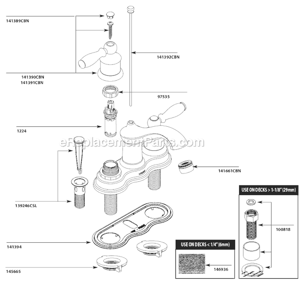 Moen CA84914CBN Bathroom Faucet Page A Diagram