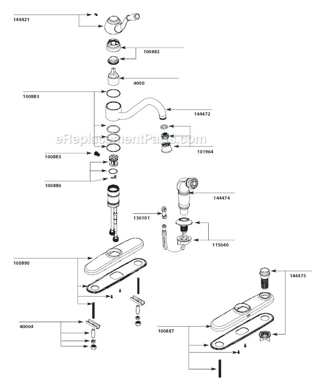Moen CA87009 Kitchen Sink Faucet Page A Diagram