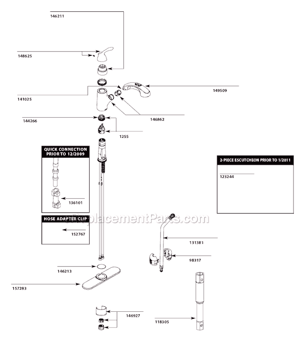 Moen CA87010 Kitchen Sink Faucet Page A Diagram