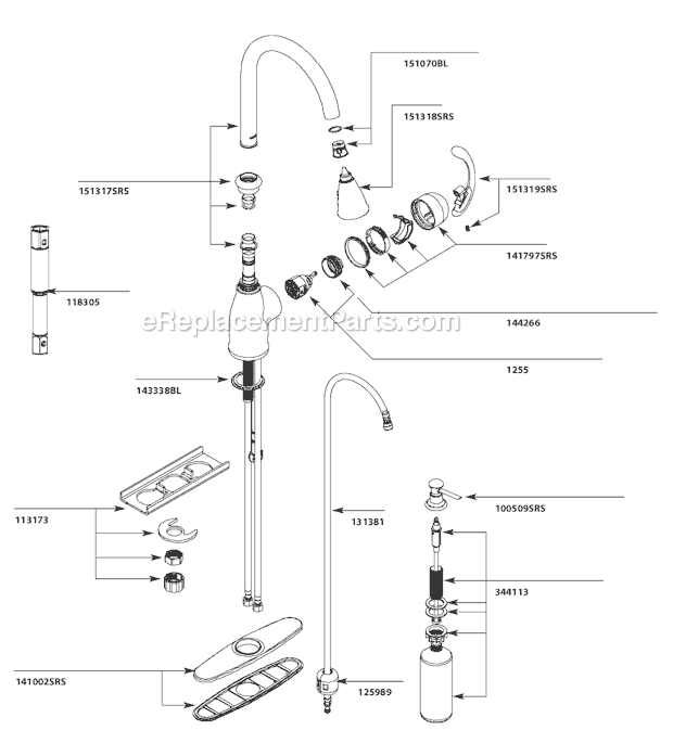Moen CA87055SRS Kitchen Sink Faucet Page A Diagram