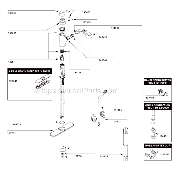 Moen CA87316C Kitchen Sink Faucet Page A Diagram