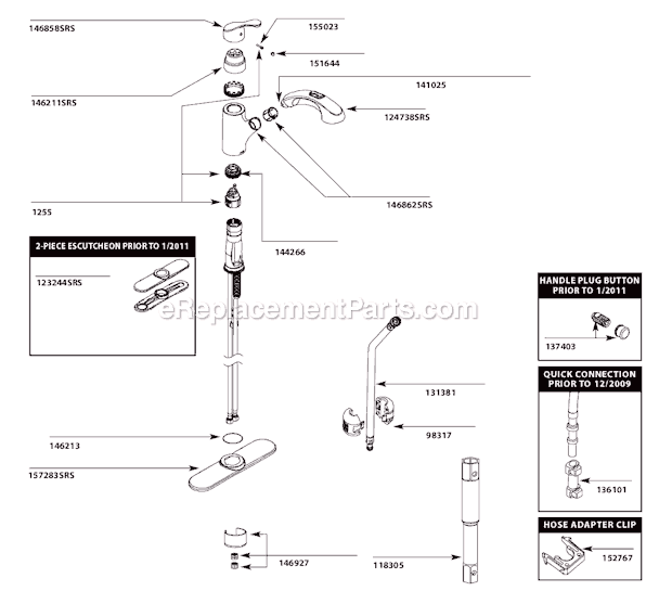 Moen CA87316SRS Kitchen Sink Faucet Page A Diagram