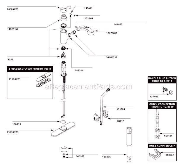 Moen CA87316W Kitchen Sink Faucet Page A Diagram