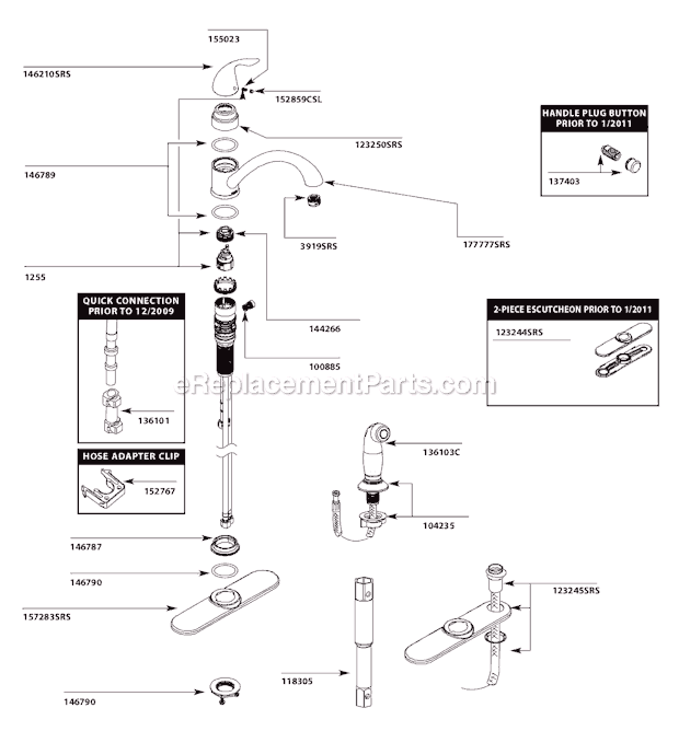 Moen CA87480SRS Kitchen Sink Faucet Page A Diagram