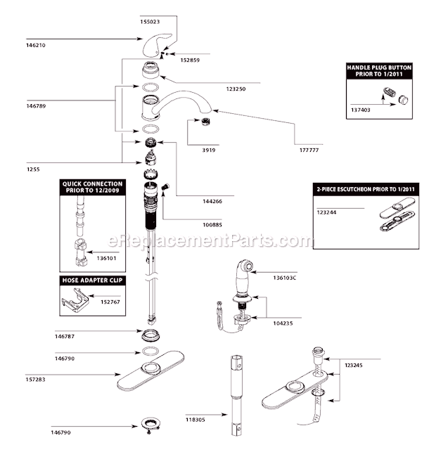 Moen CA87480 Kitchen Sink Faucet Page A Diagram