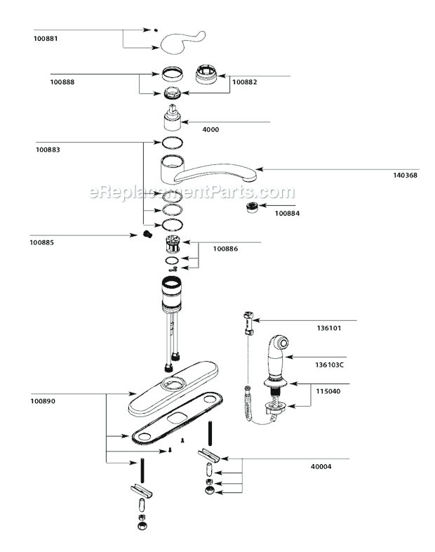 Moen CA87530 Kitchen Sink Faucet Page A Diagram