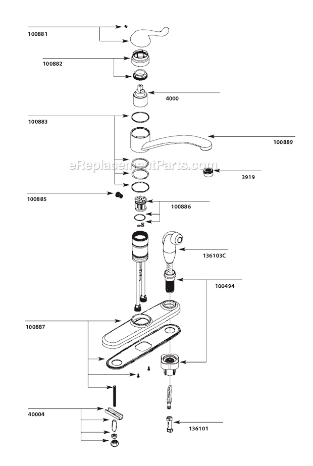 Moen CA87534 Kitchen Sink Faucet Page A Diagram