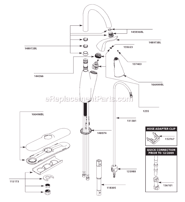 Moen CA87559BL (After 10-10) Kitchen Sink Faucet Page A Diagram