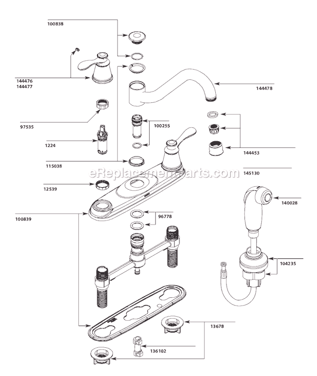 Moen CA87629 Kitchen Sink Faucet Page A Diagram