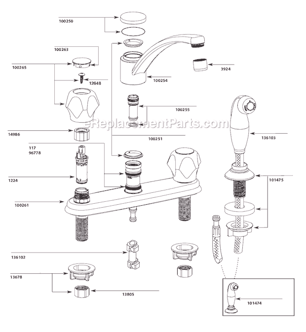 Moen CA87681 Kitchen Sink Faucet Page A Diagram