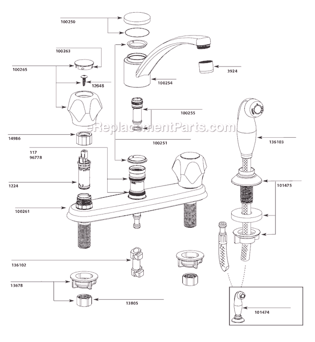 Moen CA87681 Parts List and Diagram : eReplacementParts.com