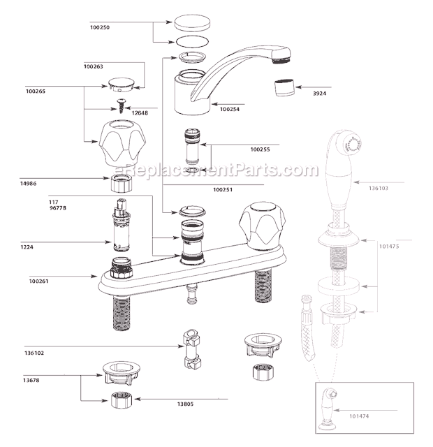 Moen CA87685 Kitchen Sink Faucet Page A Diagram