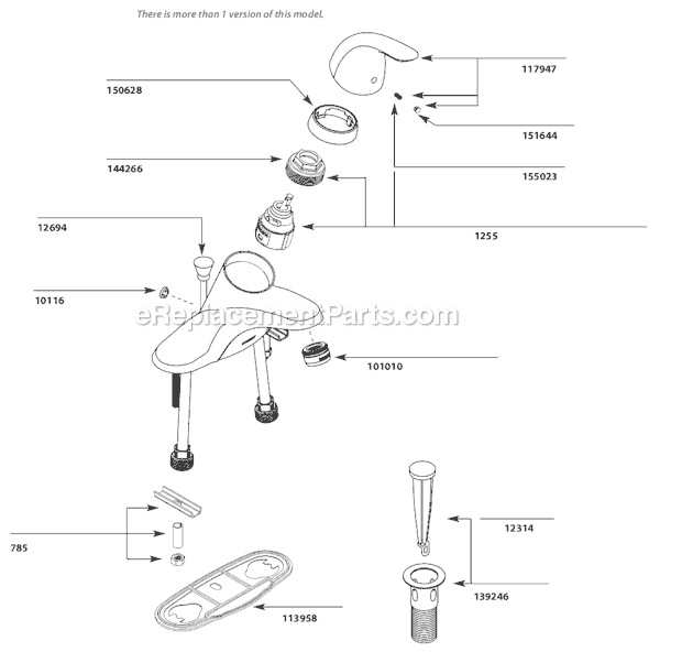 Moen CAL84502 (After 4-11) Bathroom Faucet Page A Diagram