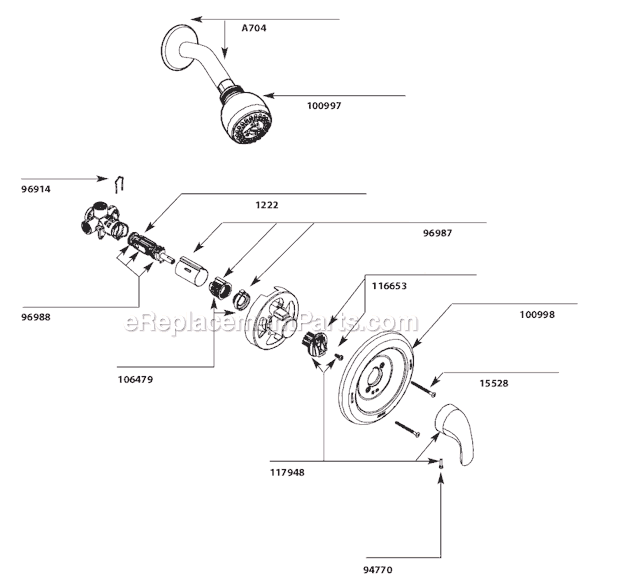 Moen Tub And Shower Faucet L82691, Bathtub Faucet Assembly Diagram