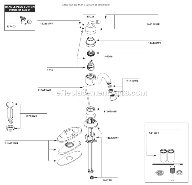 Moen S411WR (After 3-11) Bathroom Faucet Page A Diagram