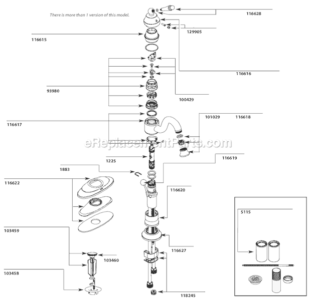 Moen S411 (12-09 - 3-11) Bathroom Faucet Page A Diagram