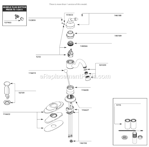 Moen S411 (After 3-11) Bathroom Faucet Page A Diagram
